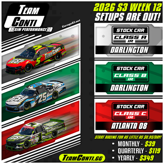 iRacing Season 3 Week 12 Setups Available: Darlington and EchoPark 2008