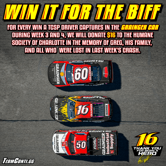 $308 Raised for the Animals in Greg Biffle's Memory! - Team Conti Sim Performance