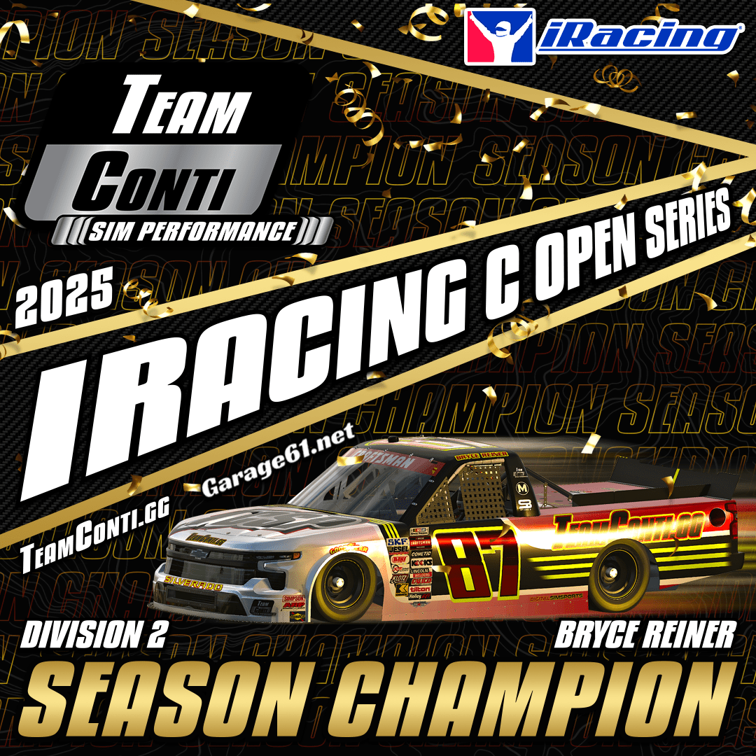 Bryce Reiner Brings the Division 2 C Open Championship Home to TCSP! - Team Conti Sim Performance