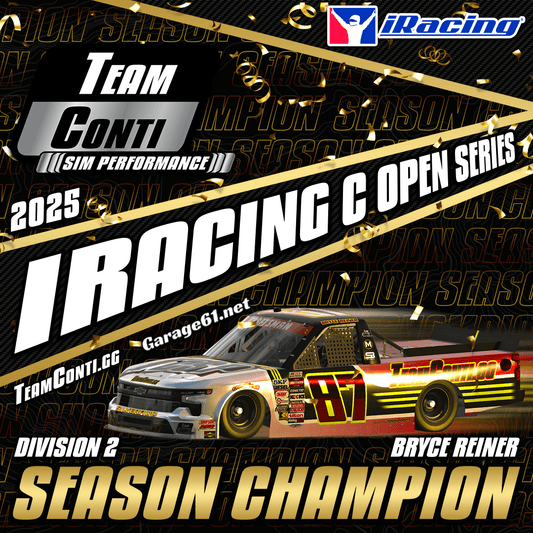 Bryce Reiner Brings the Division 2 C Open Championship Home to TCSP! - Team Conti Sim Performance