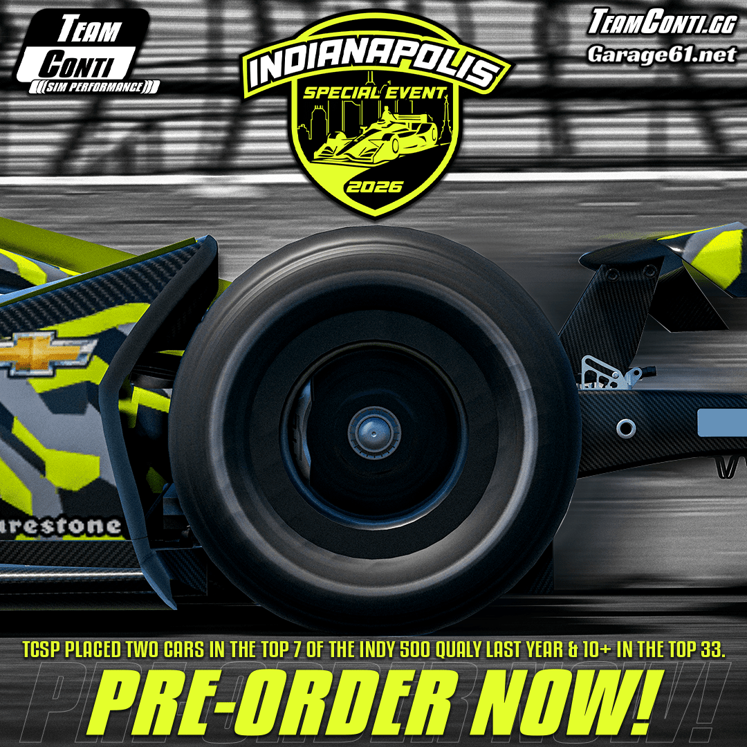 iRacing Indy 500 Setup Packs by TCSP - Pre-Orders Now Open! - Team Conti Sim Performance