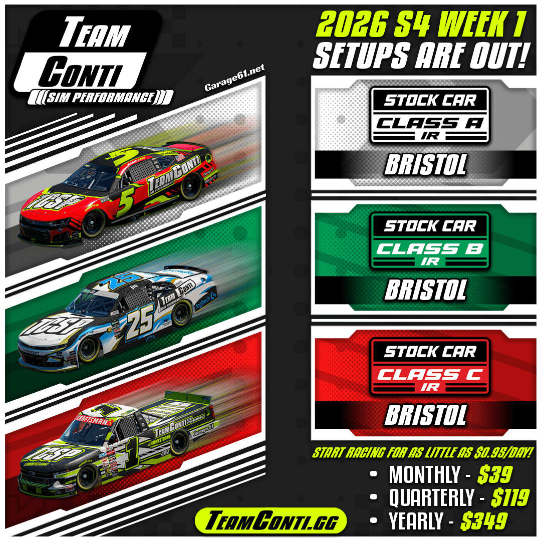 iRacing Season 4 Week 1 Setups Available: Bristol - Team Conti Sim Performance