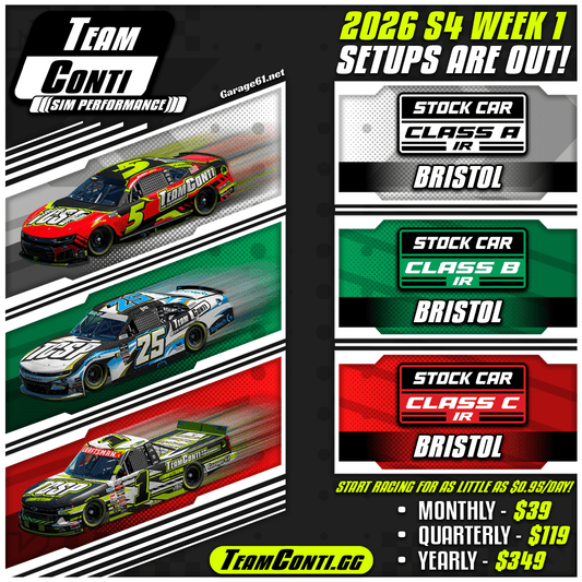 iRacing Season 4 Week 1 Setups Available: Bristol - Team Conti Sim Performance