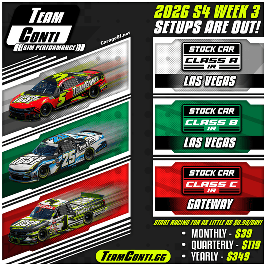 iRacing Season 4 Week 3 Setups Available: Las Vegas & World Wide Technology Raceway - Team Conti Sim Performance