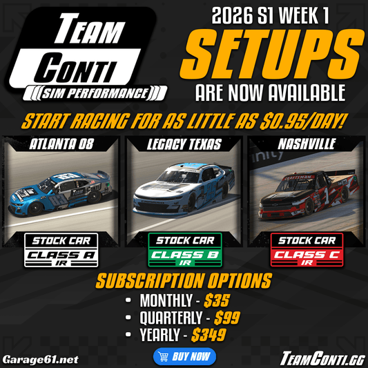 iRacing Setup Release by TCSP I Week 1 of S1 2026 - Team Conti Sim Performance
