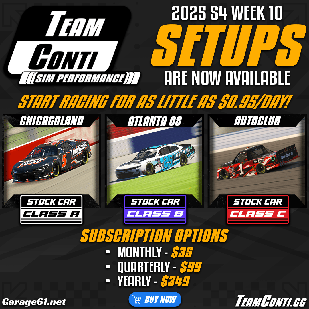 iRacing Setup Release by TCSP I Week 10 of S4 2025 - Team Conti Sim Performance