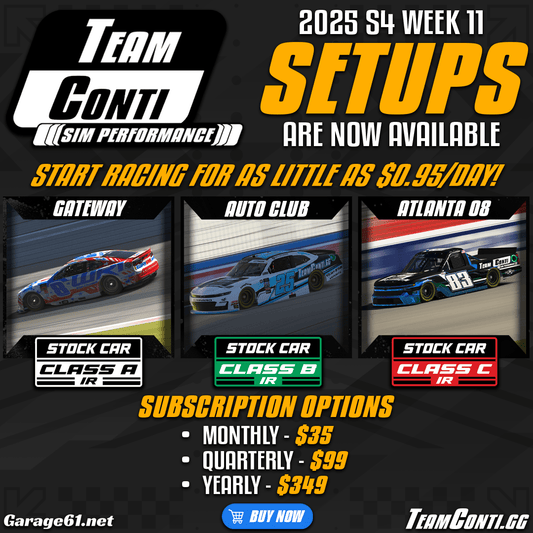 iRacing Setup Release by TCSP I Week 11 of S4 2025 - Team Conti Sim Performance