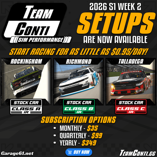 iRacing Setup Release by TCSP I Week 2 of S1 2026 - Team Conti Sim Performance