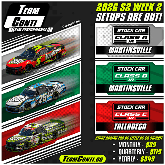 iRacing Setup Release by TCSP I Week 2 of S2 2026 - Team Conti Sim Performance