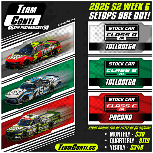 iRacing Setup Release by TCSP I Week 6 of S2 2026 - Team Conti Sim Performance