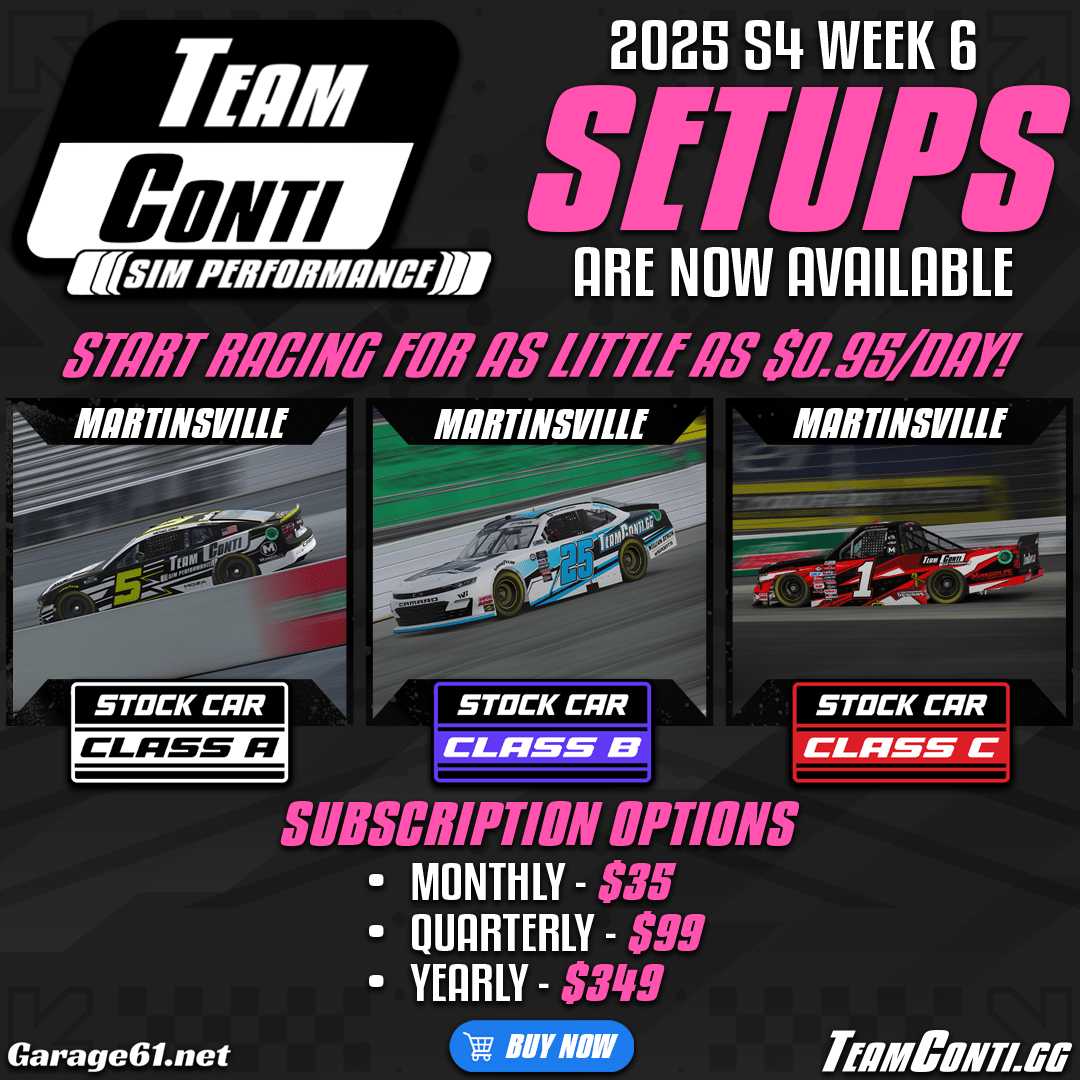 iRacing Setup Release by TCSP I Week 6 of S4 2025 - Team Conti Sim Performance