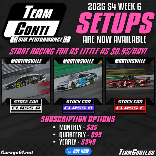 iRacing Setup Release by TCSP I Week 6 of S4 2025 - Team Conti Sim Performance