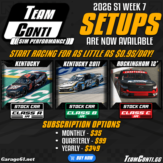 iRacing Setup Release by TCSP I Week 7 of S1 2026 - Team Conti Sim Performance