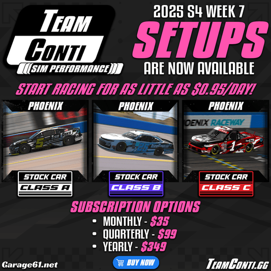 iRacing Setup Release by TCSP I Week 7 of S4 2025 - Team Conti Sim Performance