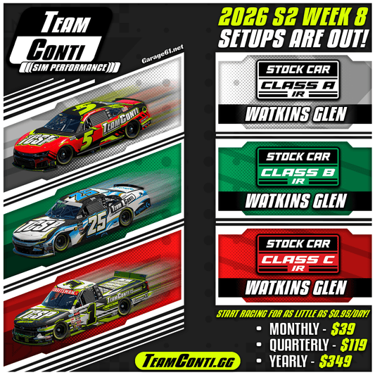 iRacing Setup Release by TCSP I Week 8 of S2 2026 - Team Conti Sim Performance