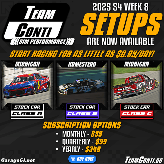 iRacing Setup Release by TCSP I Week 8 of S4 2025 - Team Conti Sim Performance