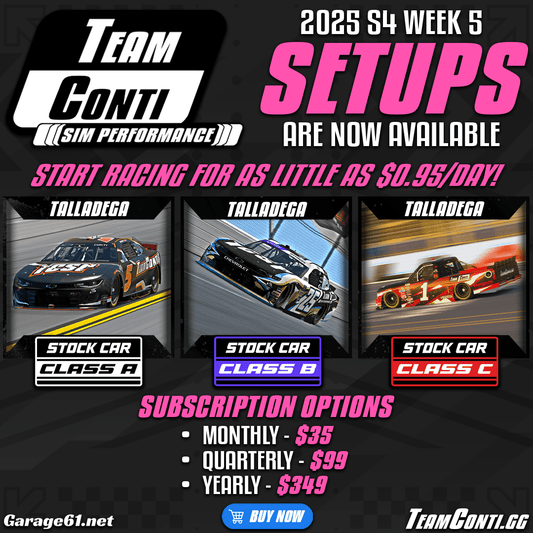 iRacing Setup Release by TCSP I Week 5 of S4 2025 - Team Conti Sim Performance