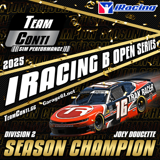 Joey Doucette Brings the Division 2 B Open Championship Home to TCSP! - Team Conti Sim Performance