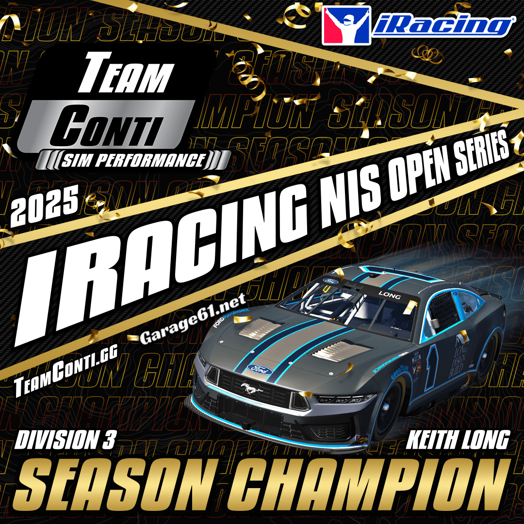 Keith Long Captures the Division 3 NiS Open Championship Home for TCSP! - Team Conti Sim Performance