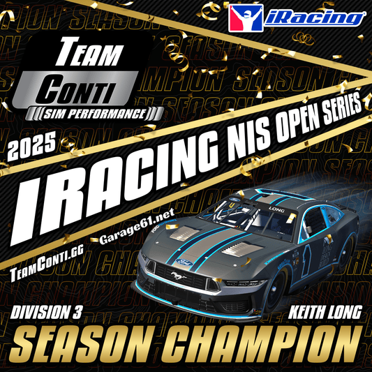 Keith Long Captures the Division 3 NiS Open Championship Home for TCSP! - Team Conti Sim Performance