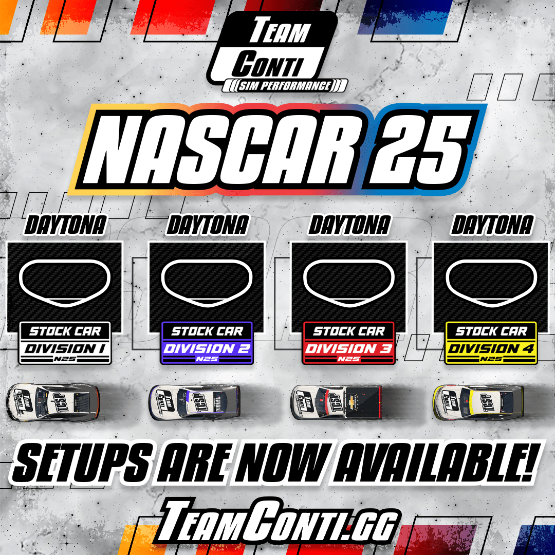 NASCAR 25 Setup Release by TCSP: Wave 1 - Team Conti Sim Performance