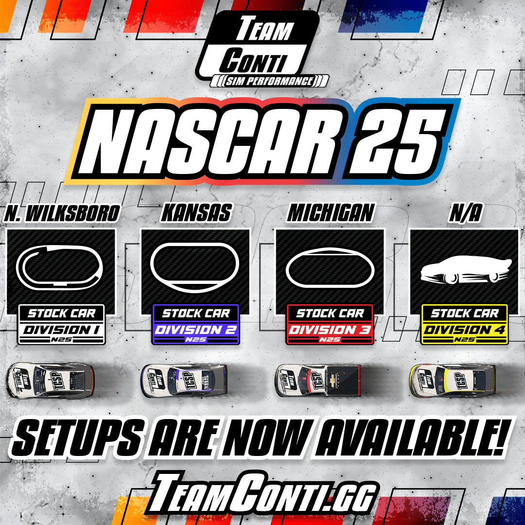 NASCAR 25 Setup Release by TCSP: Wave 12 & 13+ - Team Conti Sim Performance