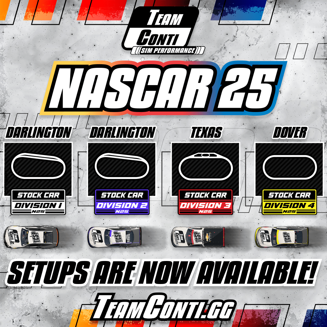 NASCAR 25 Setup Release by TCSP: Waves 7 & 8+ - Team Conti Sim Performance