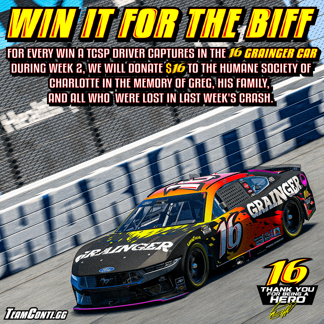 TCSP Races in Memory of Greg Biffle During Week 2 - Team Conti Sim Performance