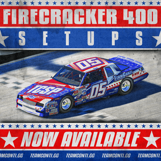 TCSP Setup Pack Now Available: 2026 iRacing Firecracker 400 - Team Conti Sim Performance